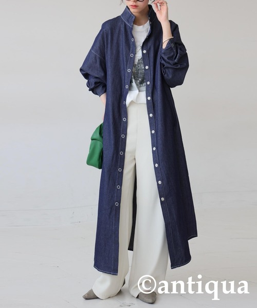 antiqua（アンティカ）の「デニムワンピース（ワンピース・レディース・インディゴブルー/ブラック・ONESIZE）」の8枚目の写真
