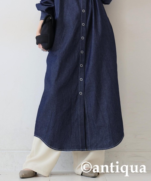 antiqua（アンティカ）の「デニムワンピース（ワンピース・レディース・インディゴブルー/ブラック・ONESIZE）」の9枚目の写真