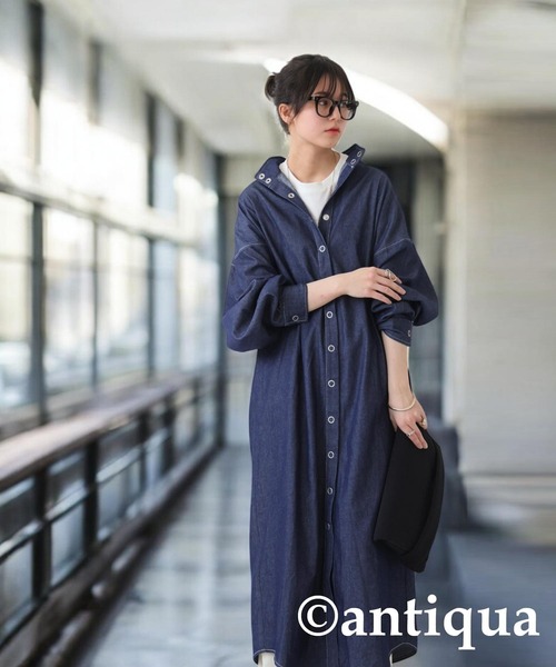 antiqua（アンティカ）の「デニムワンピース（ワンピース・レディース・インディゴブルー/ブラック・ONESIZE）」の10枚目の写真