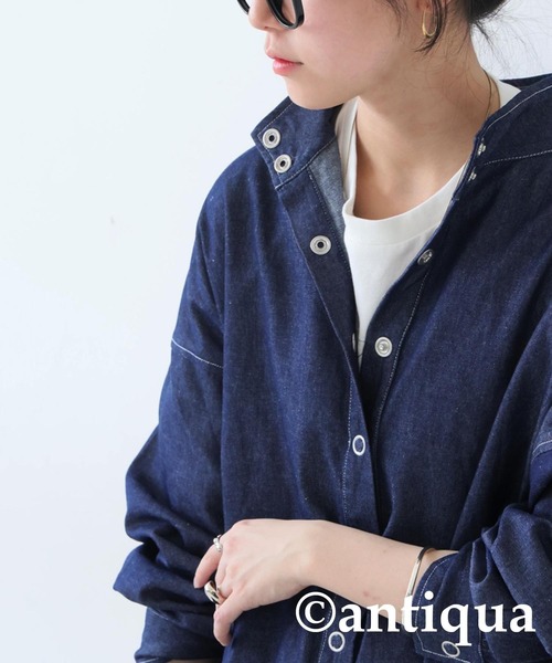 antiqua（アンティカ）の「デニムワンピース（ワンピース・レディース・インディゴブルー/ブラック・ONESIZE）」の11枚目の写真