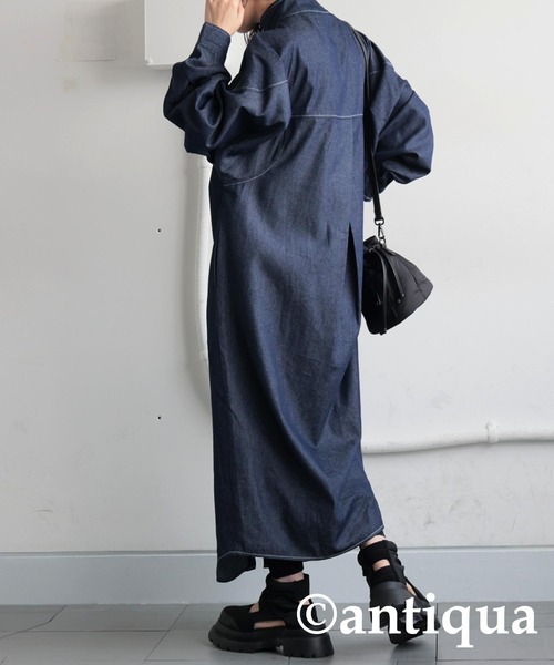 antiqua（アンティカ）の「デニムワンピース（ワンピース・レディース・インディゴブルー/ブラック・ONESIZE）」の12枚目の写真