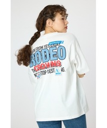 ロデオクラウンズ ユニセックス バックプリント刺繍Ｔシャツ ホワイト ロデオクラウンズ ユニセックス バックプリント刺繍Tシャツ