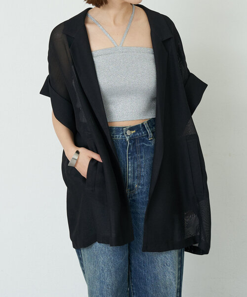 セール】《大人の夏アイテム》フレンチスリーブメッシュ