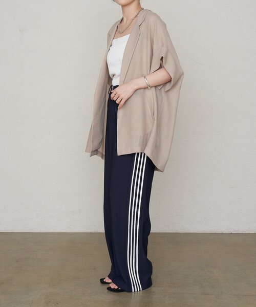 SHENERY（シーナリー）の「《大人の夏アイテム》フレンチスリーブメッシュジャケット（その他アウター・レディース・アイボリー/ブラック/ベージュ・36/38）」の4枚目の写真