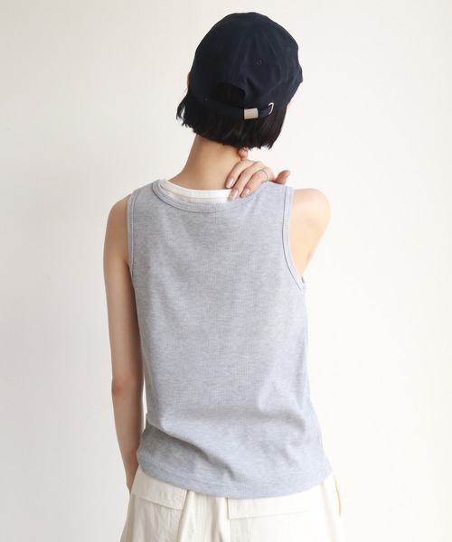 NOGLE（ノグル）の「【NOGLE/ノグル】レイヤード風ヘンリーネックタンク（タンクトップ・レディース・ネイビー/グレー・FREE）」の10枚目の写真