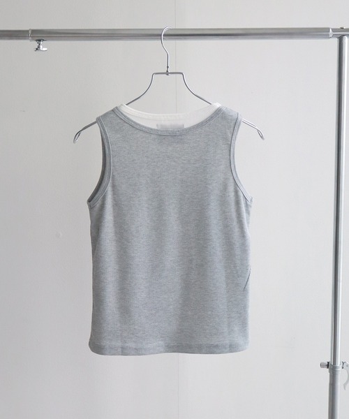 NOGLE（ノグル）の「【NOGLE/ノグル】レイヤード風ヘンリーネックタンク（タンクトップ・レディース・ネイビー/グレー・FREE）」の19枚目の写真