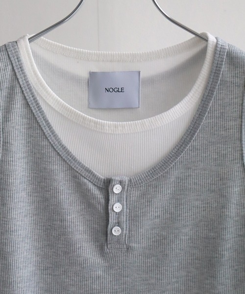 NOGLE（ノグル）の「【NOGLE/ノグル】レイヤード風ヘンリーネックタンク（タンクトップ・レディース・ネイビー/グレー・FREE）」の21枚目の写真