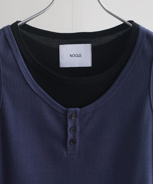 NOGLE（ノグル）の「【NOGLE/ノグル】レイヤード風ヘンリーネックタンク（タンクトップ・レディース・ネイビー/グレー・FREE）」の20枚目の写真