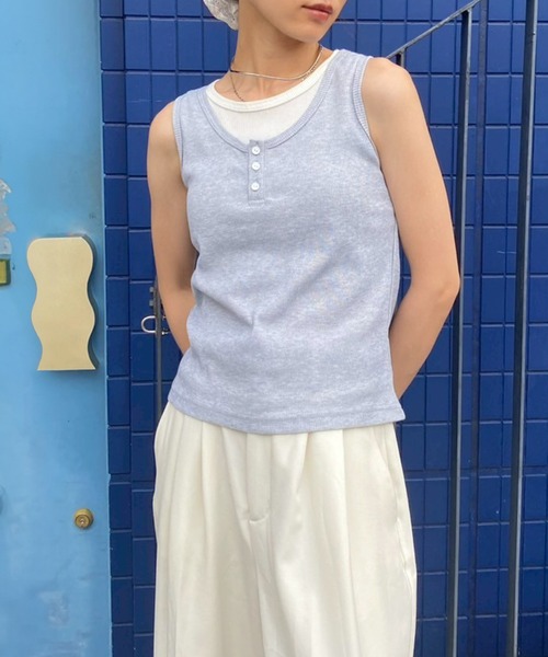 NOGLE/ノグル】レイヤード風ヘンリーネックタンク（タンクトップ