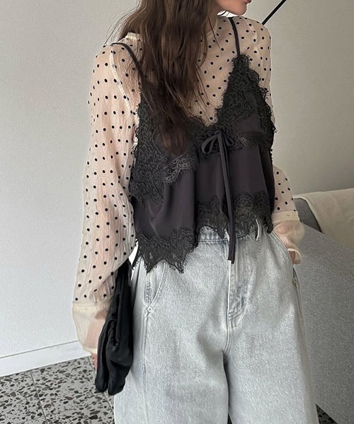 新品　willfully ドット ボートネックシースルートップス 新品willfully ドット ボートネックシースルートップス