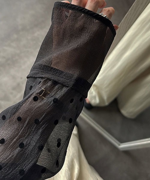 新品　willfully ドット ボートネックシースルートップス 新品willfully ドット ボートネックシースルートップス