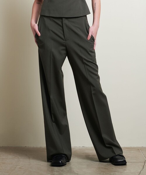 ATTISESSION（アティセッション）の「＜ATTISESSION＞ストレート ドロスト トラウザー（その他パンツ・レディース・ブラック/オリーブ・36/38）」の11枚目の写真