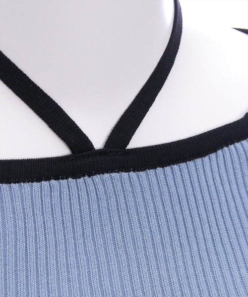 CLEAR BASIC（クリアベーシック）の「バックリボン配色フレアスリーブ5分袖ニットトップス≪SS新作≫（ニット/セーター・レディース・アイボリー/ブルーグレー/ブラック/グレー/ブラウン/ボルドー・F）」の16枚目の写真