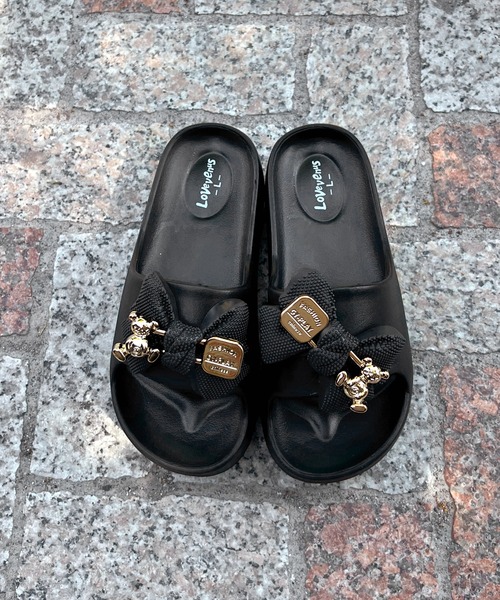 LUGG NAGG（ラグナグ）の「【軽量】リボンモチーフつき厚底シャワーサンダル（サンダル・レディース・ホワイト/ベージュ/ブラック・M/L）」の12枚目の写真