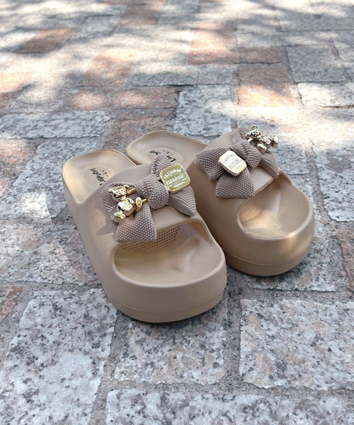 LUGG NAGG（ラグナグ）の「【軽量】リボンモチーフつき厚底シャワーサンダル（サンダル・レディース・ホワイト/ベージュ/ブラック・M/L）」の14枚目の写真