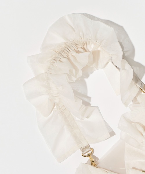 ホウガ HOUGA フリル付きクリアバッグ clear bag ノベルティ付き HOUGA/ホウガ】clear bag/クリアフリルバッグ（ハンドバッグ