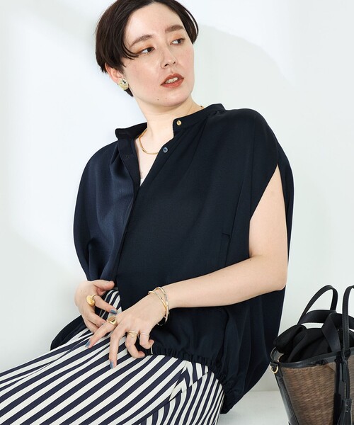 セール】ハンマーサテンケープブラウス（シャツ/ブラウス）｜NOLLEY'S