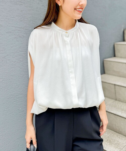 セール】ハンマーサテンケープブラウス（シャツ/ブラウス）｜NOLLEY'S