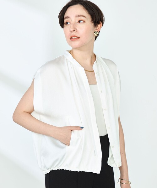 セール】ハンマーサテンケープブラウス（シャツ/ブラウス）｜NOLLEY'S