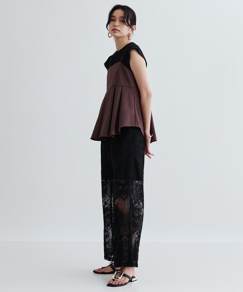 GALLEST（ギャレスト）の「【セットアップ対応】リネンライクビスチェ【カセット服/通勤・オフィス】（タンクトップ・レディース・ブラック/ブラウン系その他・38）」の11枚目の写真