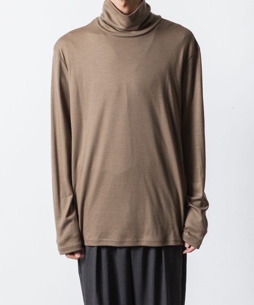 ATTACHMENT（アタッチメント）の「1/60 ウールスムース ハイネックタートル L/S TEE /  1/60 WOOL SMOOTH HIGH NECK TURTLE L/S TEE（Tシャツ/カットソー・メンズ・ネイビー/キャメル/ブラック・3/2/1）」の14枚目の写真