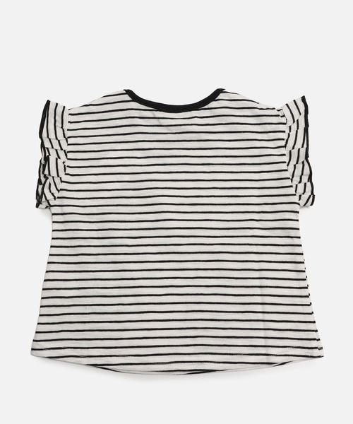 chil2(チルツー)の「綿100% スラブ天竺ボーダー 袖フリルTシャツ(Tシャツ/カットソー・キッズ・ホワイト/ネイビー/イエロー/ブラック・80cm/90cm/100cm/110cm/120cm/130cm/140cm)」の17枚目の写真