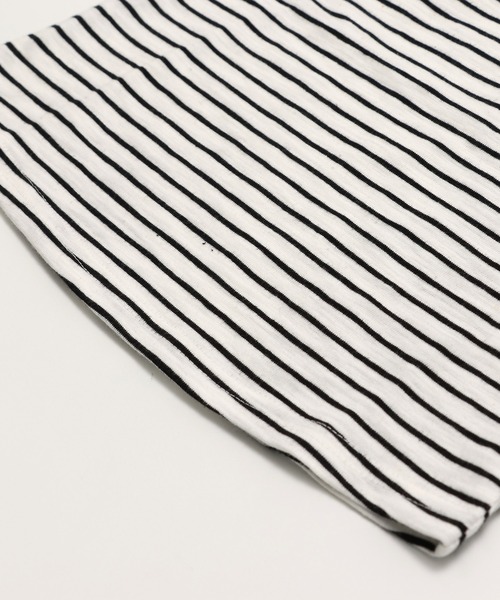 chil2(チルツー)の「綿100% スラブ天竺ボーダー 袖フリルTシャツ(Tシャツ/カットソー・キッズ・ホワイト/ネイビー/イエロー/ブラック・80cm/90cm/100cm/110cm/120cm/130cm/140cm)」の20枚目の写真