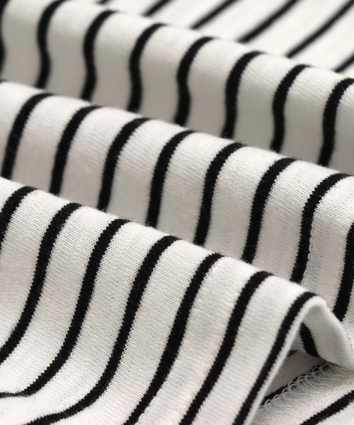 chil2(チルツー)の「綿100% スラブ天竺ボーダー 袖フリルTシャツ(Tシャツ/カットソー・キッズ・ホワイト/ネイビー/イエロー/ブラック・80cm/90cm/100cm/110cm/120cm/130cm/140cm)」の22枚目の写真