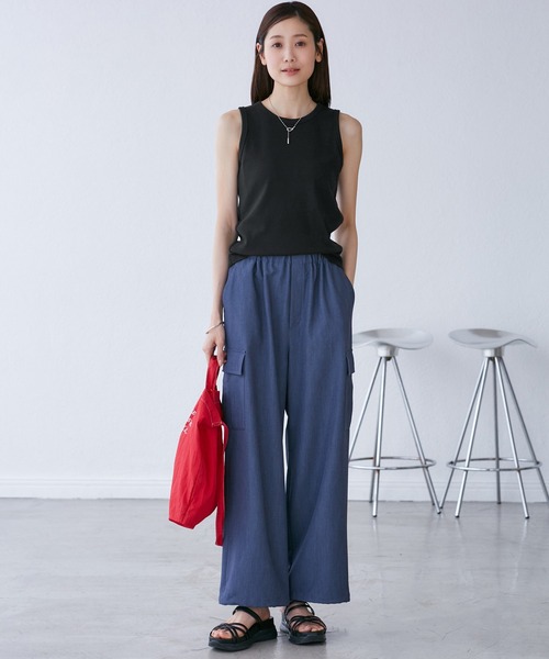 ROPE' PICNIC（ロペピクニック）の「アメスリタンクトップ（タンクトップ・レディース・ブラック/ベージュ/ホワイト・38）」の4枚目の写真