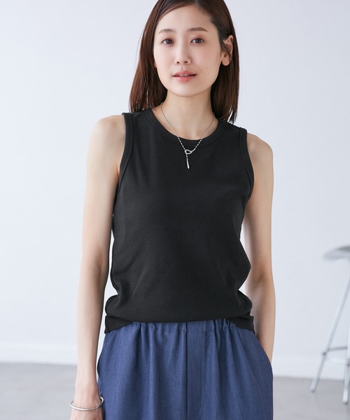 ROPE' PICNIC（ロペピクニック）の「アメスリタンクトップ（タンクトップ・レディース・ブラック/ベージュ/ホワイト・38）」の6枚目の写真