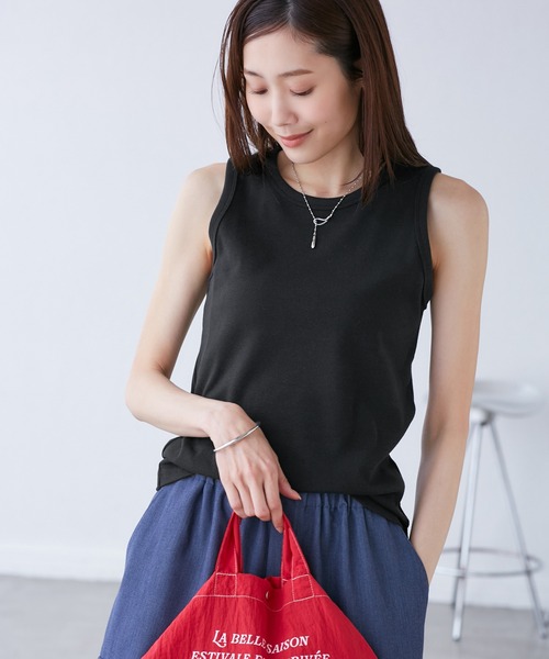 ROPE' PICNIC（ロペピクニック）の「アメスリタンクトップ（タンクトップ・レディース・ブラック/ベージュ/ホワイト・38）」の7枚目の写真