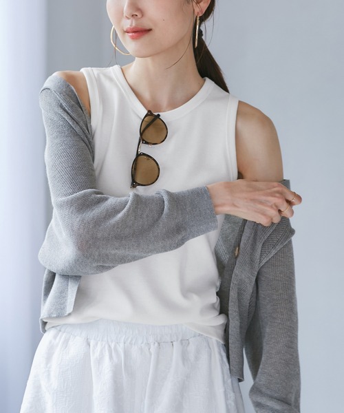 ROPE' PICNIC（ロペピクニック）の「アメスリタンクトップ（タンクトップ・レディース・ブラック/ベージュ/ホワイト・38）」の12枚目の写真