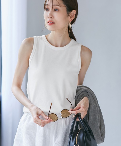 ROPE' PICNIC（ロペピクニック）の「アメスリタンクトップ（タンクトップ・レディース・ブラック/ベージュ/ホワイト・38）」の13枚目の写真