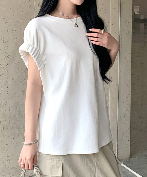 by LEGNA(バイレグナ)の「脱普通のTシャツ(Tシャツ/カットソー・レディース・ブラック/ホワイト系/ホワイト系1/ブラウン系1/グレー/グレー系/ブラック系/ホワイト/ブラック系1/グレー系1/モカ/ブラウン系/ホワイト系2/グレー系2/ブラウン系2/ブラック系2・FREE)」の2枚目の写真