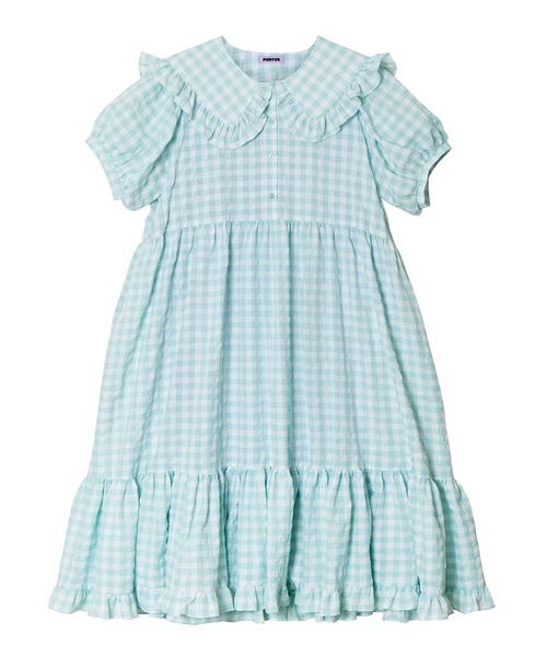 PUNYUS（プニュズ）の「ギンガムチェックフリルワンピース（ワンピース・レディース・レッド/ブラック/サックスブルー・1/2/3/4）」の18枚目の写真