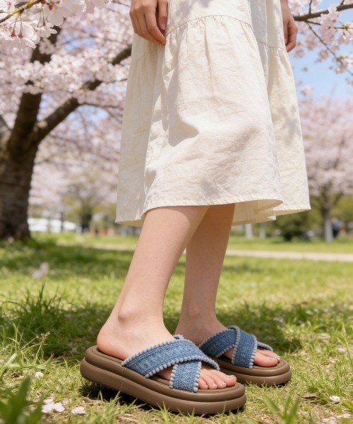 Miniministore(ミニミニストア)の「厚底サンダル レディース クロスサンダル(サンダル・レディース・ブルー/アイボリー/イエロー・24.0cm/23.0cm/22.5cm/24.5cm/23.5cm)」の22枚目の写真
