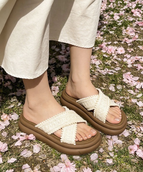 Miniministore(ミニミニストア)の「厚底サンダル レディース クロスサンダル(サンダル・レディース・ブルー/アイボリー/イエロー・24.0cm/23.0cm/22.5cm/24.5cm/23.5cm)」の20枚目の写真