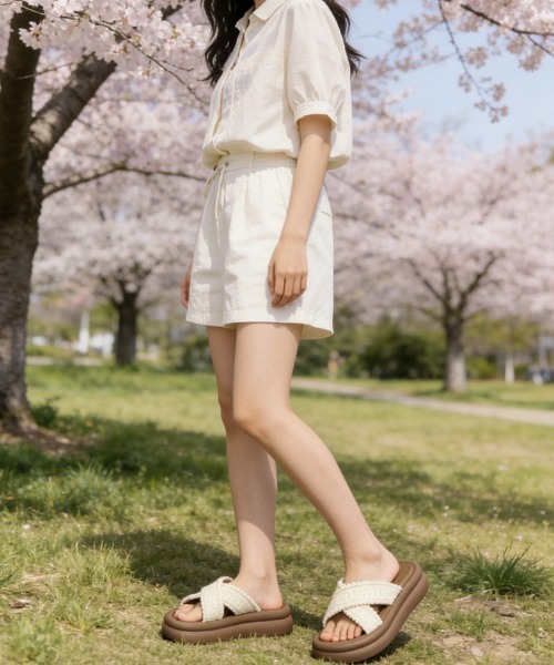 Miniministore(ミニミニストア)の「厚底サンダル レディース クロスサンダル(サンダル・レディース・ブルー/アイボリー/イエロー・24.0cm/23.0cm/22.5cm/24.5cm/23.5cm)」の18枚目の写真