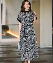 美品【23区】ニジュウサンク ドット柄ノースリーブワンピース 絹100% S 23区(ニジュウサンク) / ノースリーブワンピース/38/ウール/BLK