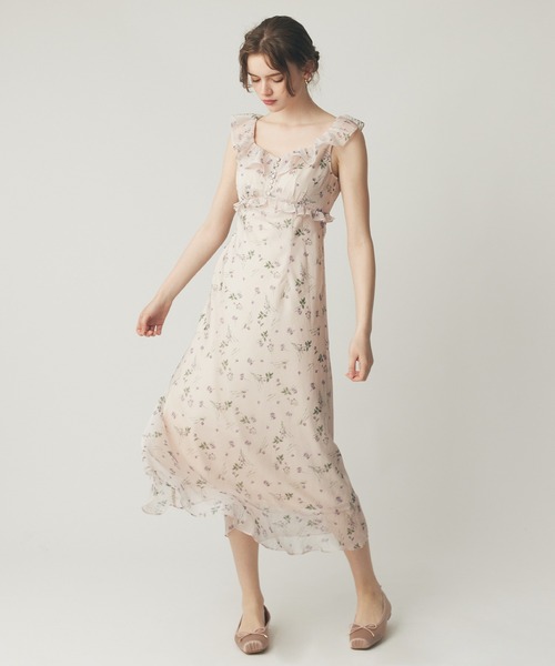 DEICY(デイシー)の「シアーシフォンフラワーワンピース(ワンピース・レディース・ピンク/アイボリー・1/0)」の4枚目の写真