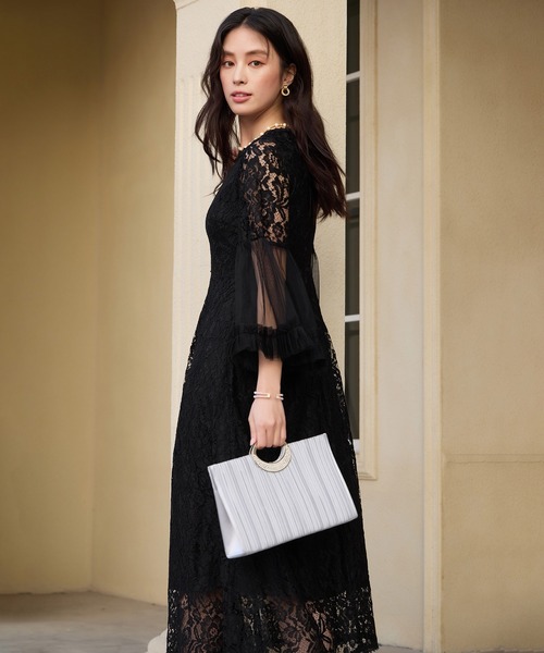 DRESS PLUS（ドレスプラス）の「透け袖レースのこなれパーティードレス（ドレス・レディース・ネイビー/ダークブルー/ブラック・S/M/L/XL/XXL）」の21枚目の写真