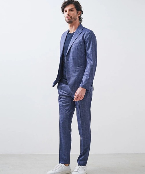 g-stage（ジーステージ）の「ストレッチテーラードジャケット ジャージ ドライ メッシュプリント（セットアップ・メンズ・ネイビー系/ブラウン系/ベージュ/ブラウン/サックスブルー系・44/46/48/50）」の11枚目の写真