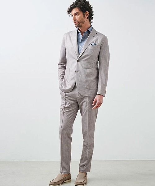 g-stage（ジーステージ）の「ストレッチテーラードジャケット ジャージ ドライ メッシュプリント（セットアップ・メンズ・ネイビー系/ブラウン系/ベージュ/ブラウン/サックスブルー系・44/46/48/50）」の14枚目の写真