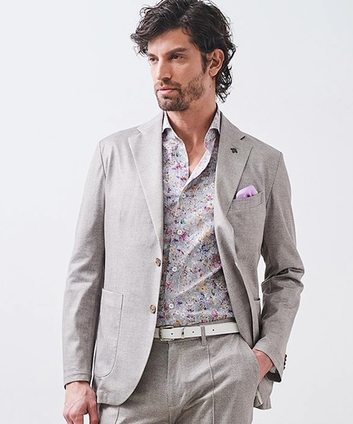 g-stage（ジーステージ）の「ストレッチテーラードジャケット ジャージ ドライ メッシュプリント（セットアップ・メンズ・ネイビー系/ブラウン系/ベージュ/ブラウン/サックスブルー系・44/46/48/50）」の15枚目の写真