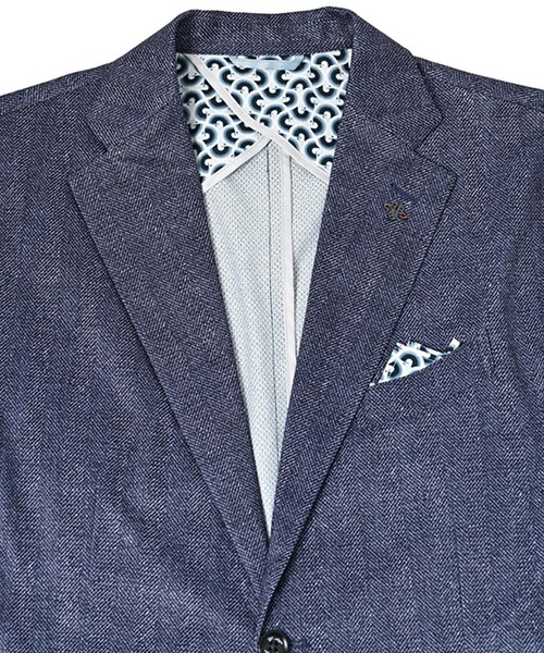 g-stage（ジーステージ）の「ストレッチテーラードジャケット ジャージ ドライ メッシュプリント（セットアップ・メンズ・ネイビー系/ブラウン系/ベージュ/ブラウン/サックスブルー系・44/46/48/50）」の19枚目の写真