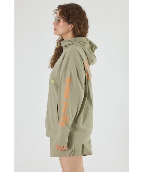 極美品 BEIGE 近年 SOPTICALオプティカルパーカー ブラウン SUN VALLEY アウター ワイド レディース 8分袖 ポンチョ風
