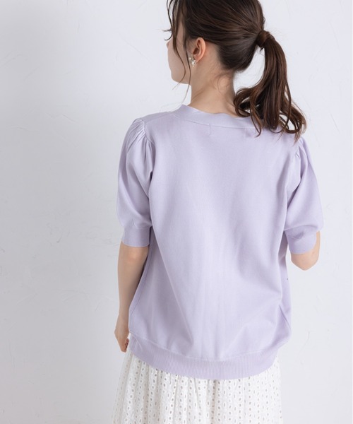 tocco closet(トッコ クローゼット)の「パール釦ストーン付きニットカーディガン(カーディガン/ボレロ・レディース・ピンク/ラベンダー/オフホワイト・M)」の22枚目の写真