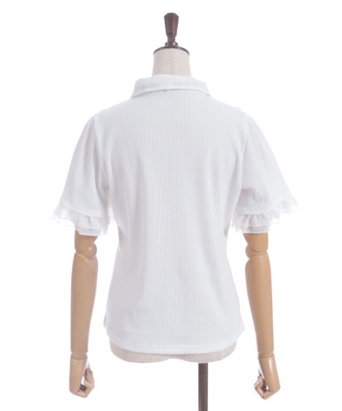 axes femme（アクシーズファム）の「襟付きブロッキングリブプルオーバー（Tシャツ/カットソー・レディース・ブラック/ホワイト/ブラウン・FREE）」の9枚目の写真