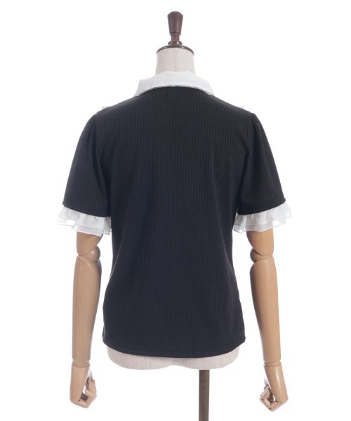 axes femme（アクシーズファム）の「襟付きブロッキングリブプルオーバー（Tシャツ/カットソー・レディース・ブラック/ホワイト/ブラウン・FREE）」の16枚目の写真