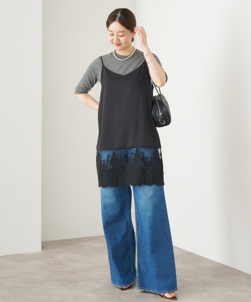 IENA イエナ　Satinレース キャミソールワンピース WEB限定/追加》レースキャミソールワンピース（ワンピース）｜IENA